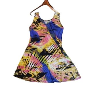 Prerty Woman Colorfull Dress with Stretch Large